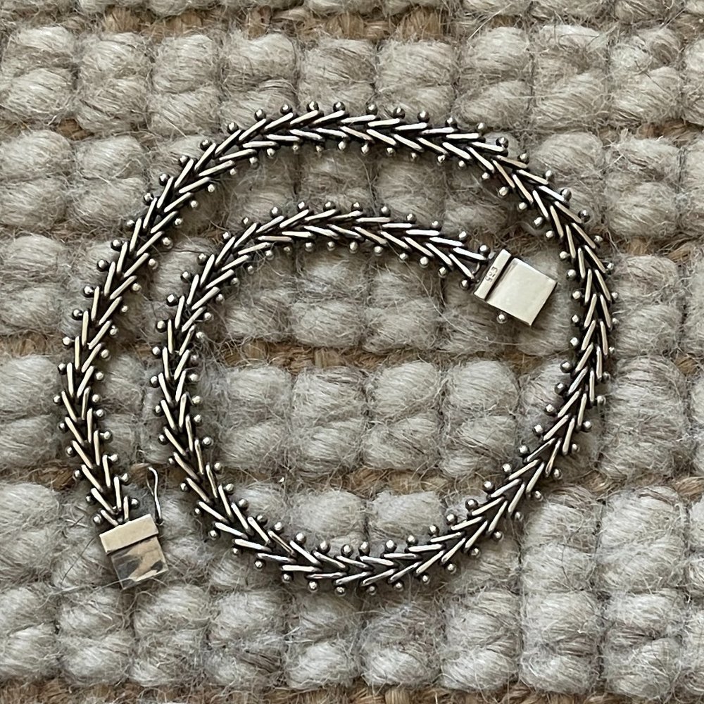 Vintage Lori Bonn Flat Chevron Choker (Sterling Silver) - Picture 7 of 7